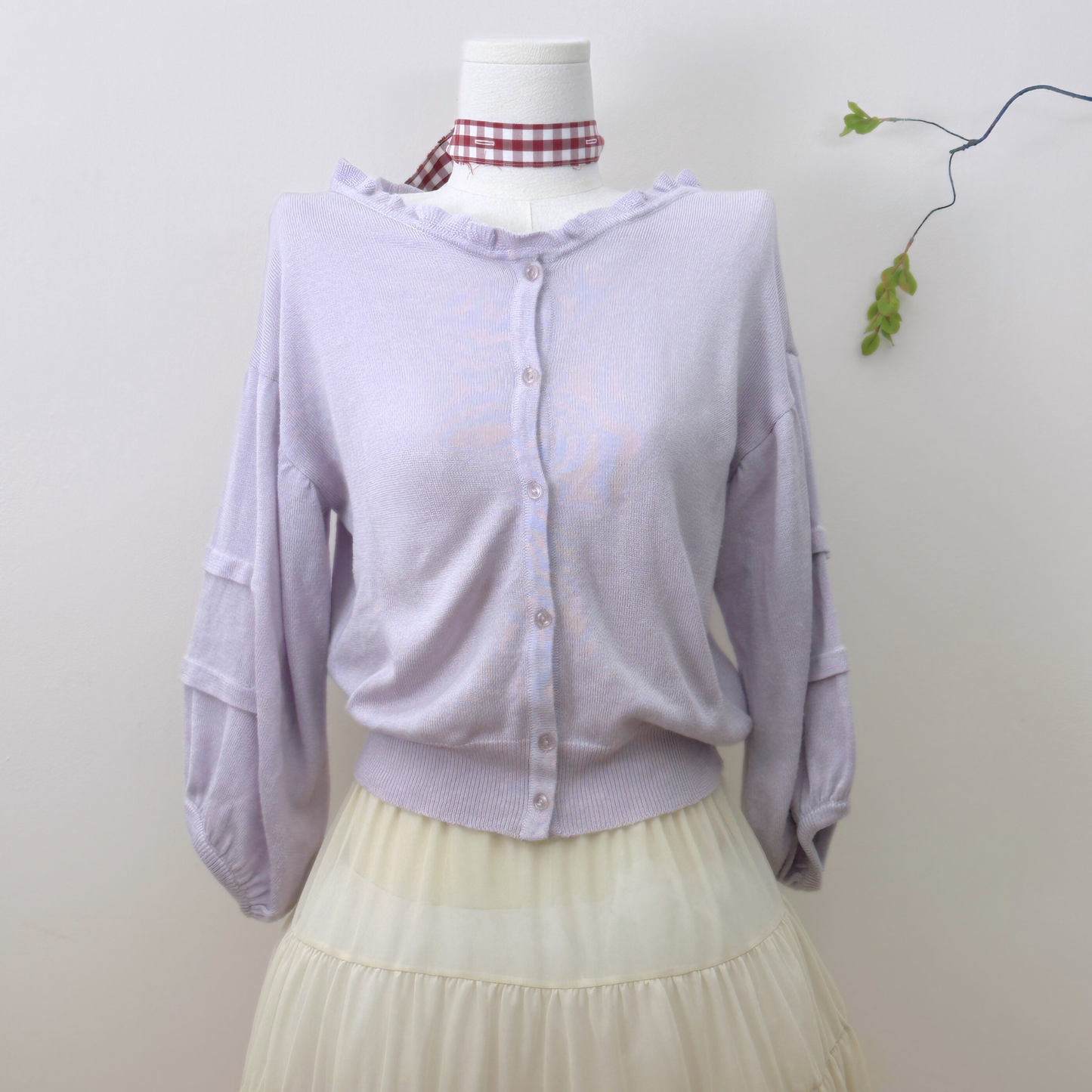 Lavender Ruffle Cardigan ♡₊˚⊹
