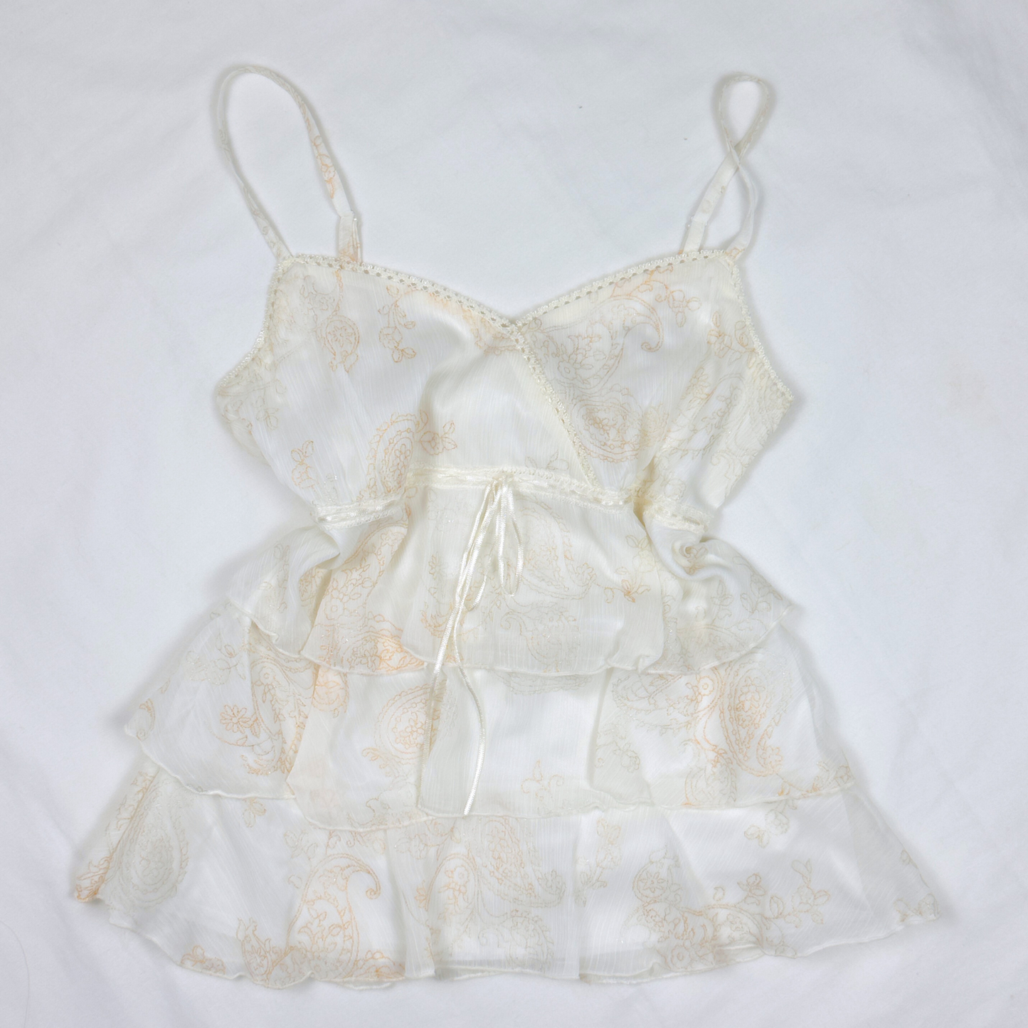 Ivory Paisley Tiered Camisole