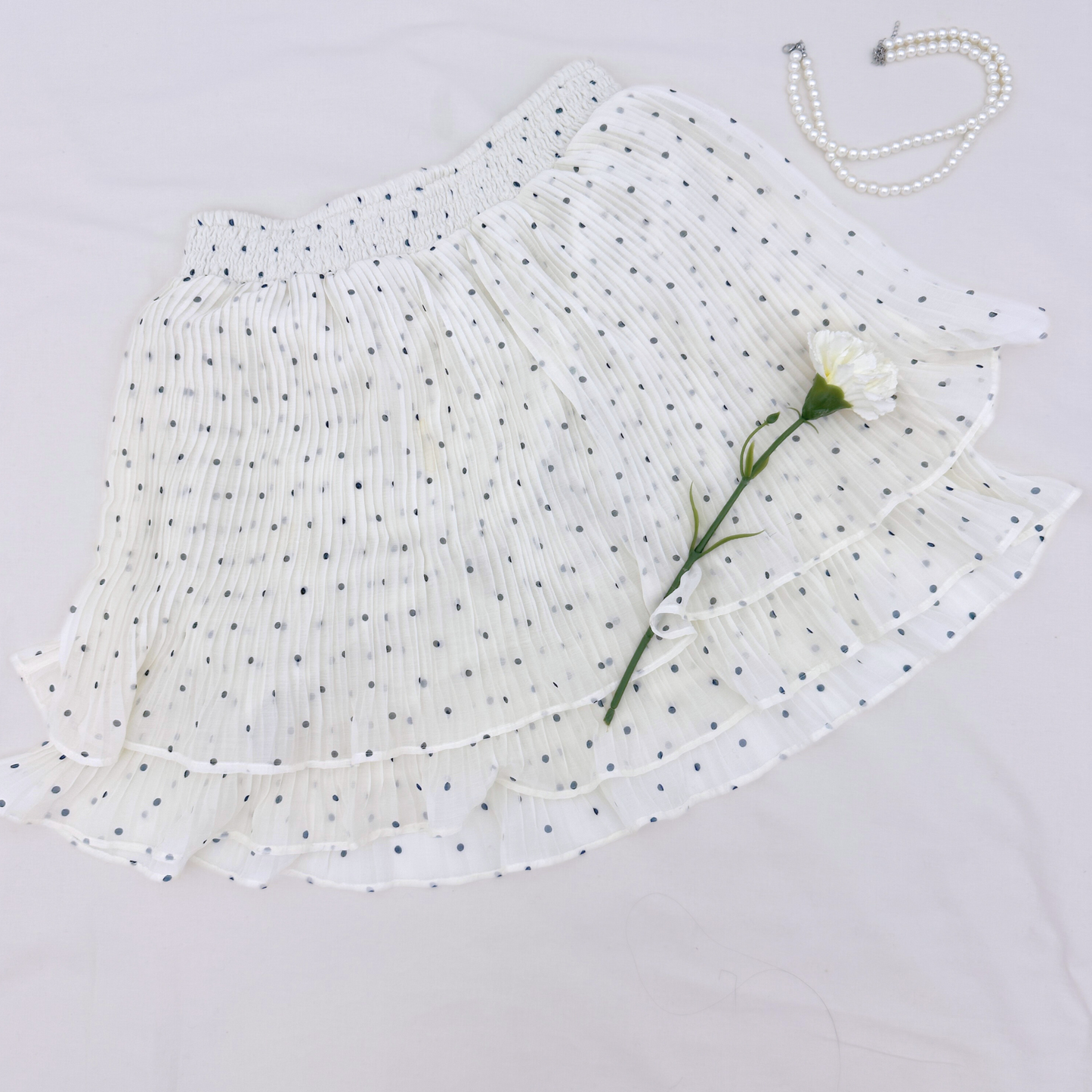 Dot Ruffle Mini Skirt ⋆.˚⟡ ࣪ ˖