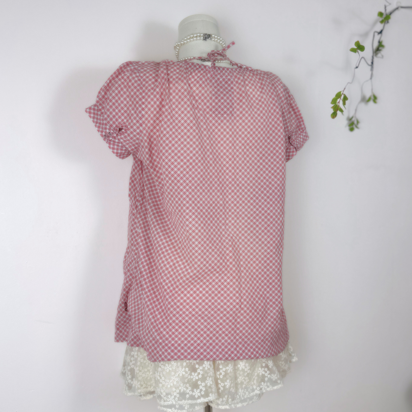 Cherry Blossom Check Top ☆・