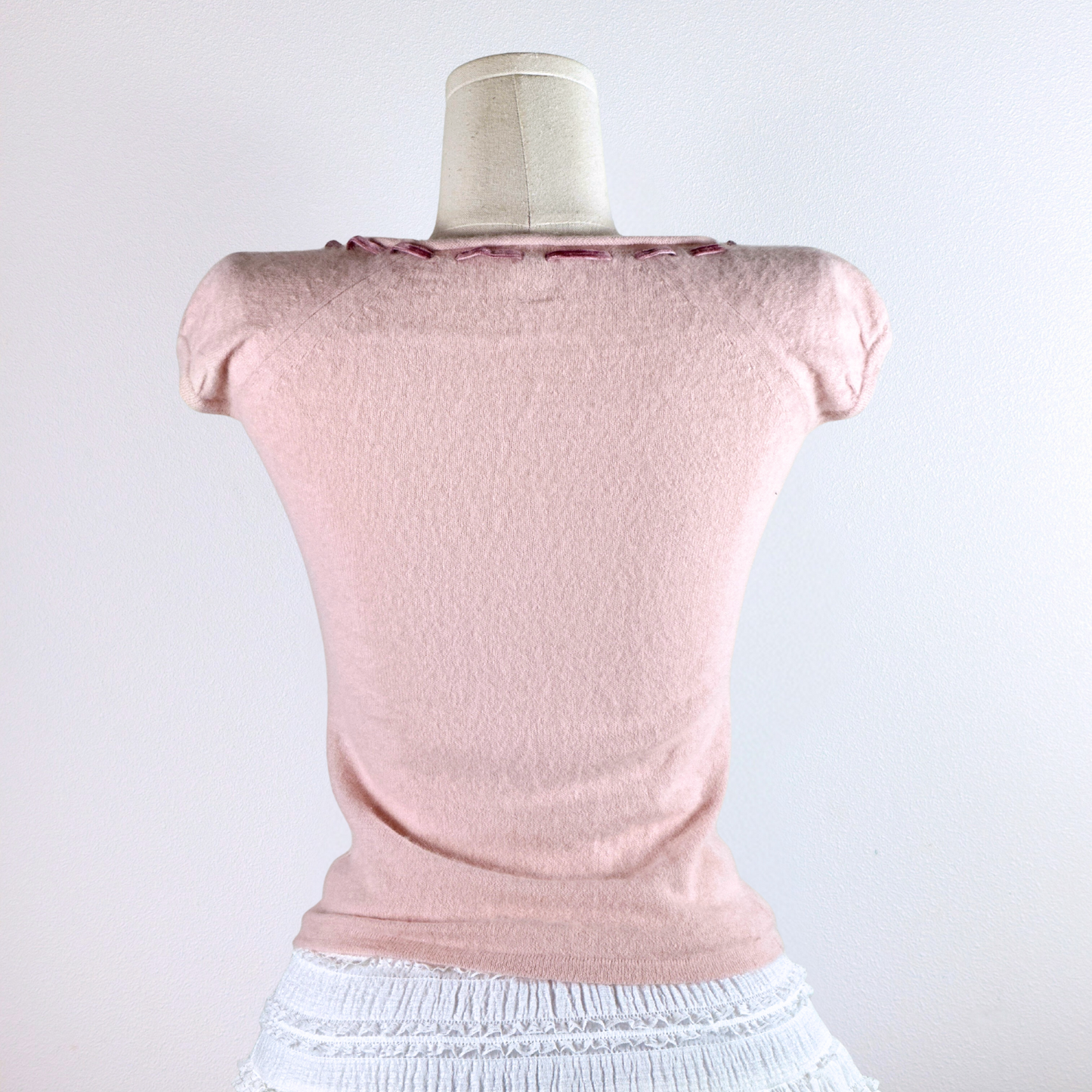 Blush Ribbon Knit Top ♡₊˚ஓ