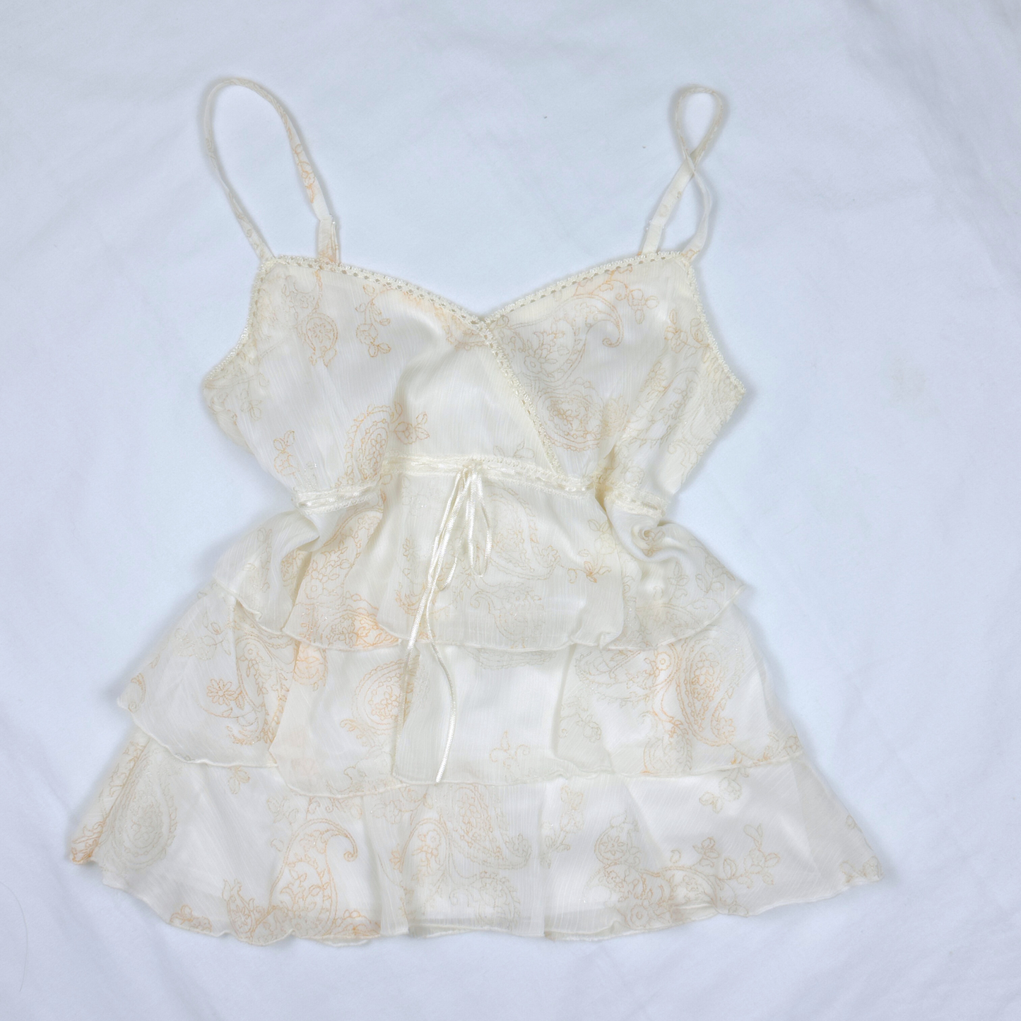 Ivory Paisley Tiered Camisole