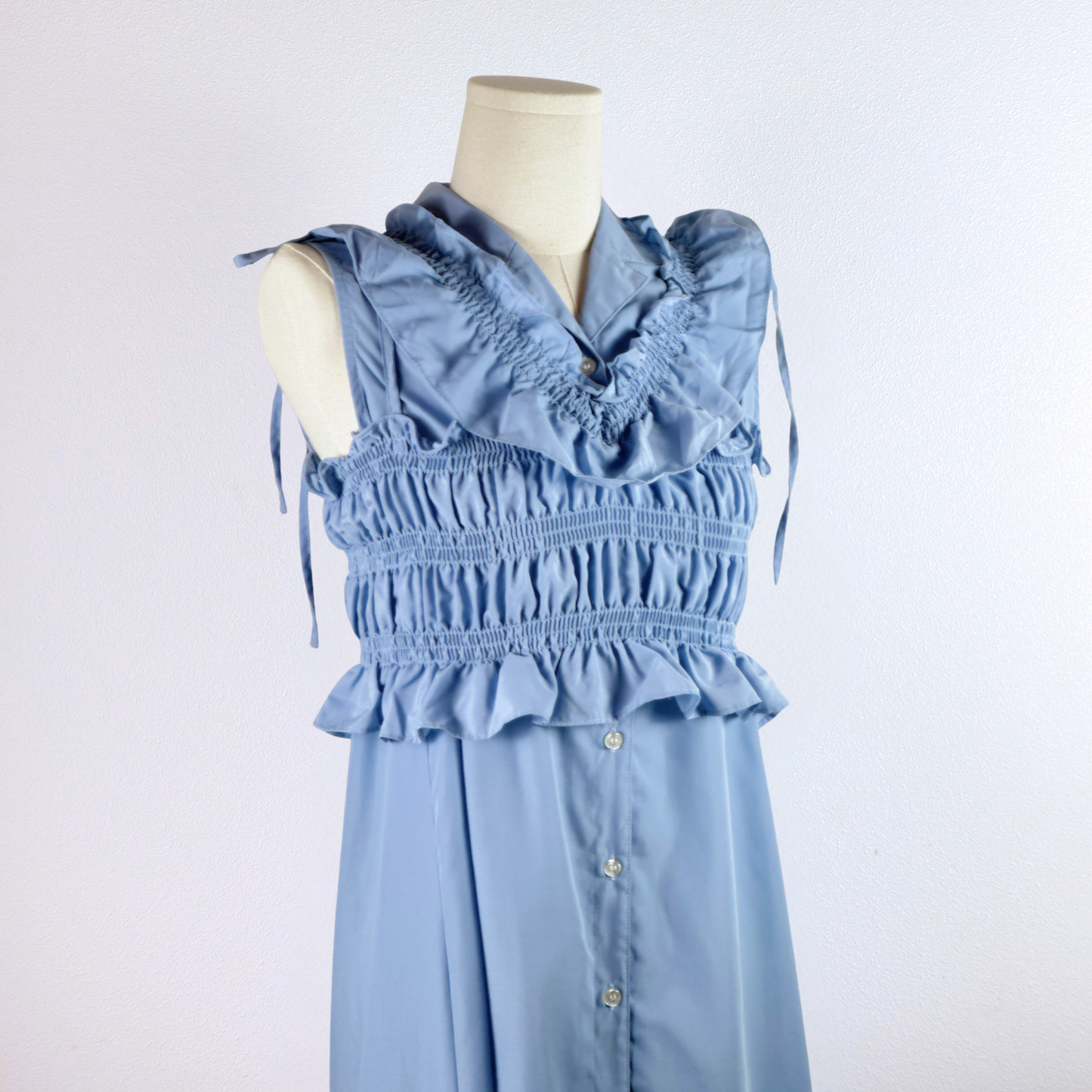 Powder Blue Convertible Frill Dress
