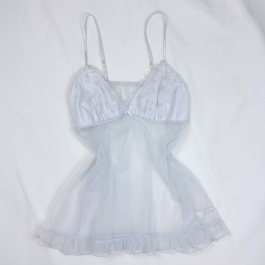 Cloud Embroidered Tulle Camisole