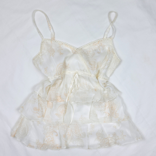 Ivory Paisley Tiered Camisole