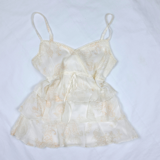 Ivory Paisley Tiered Camisole