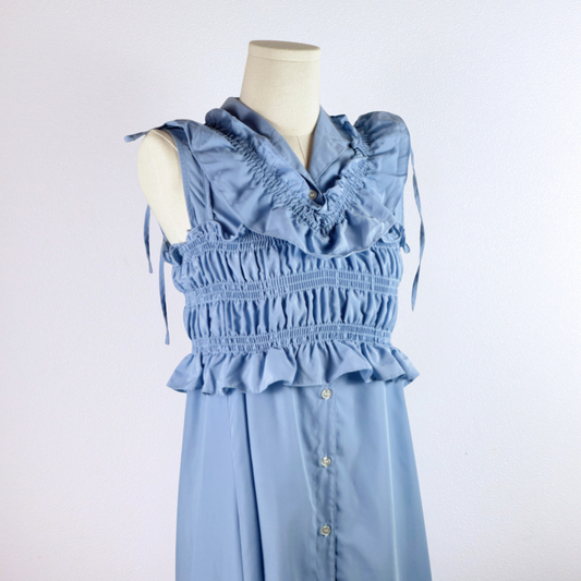 Powder Blue Convertible Frill Dress