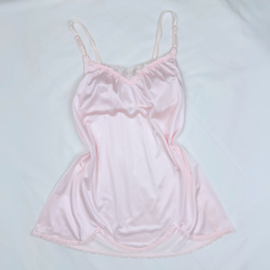 Baby Pink Satin Lace Camisole