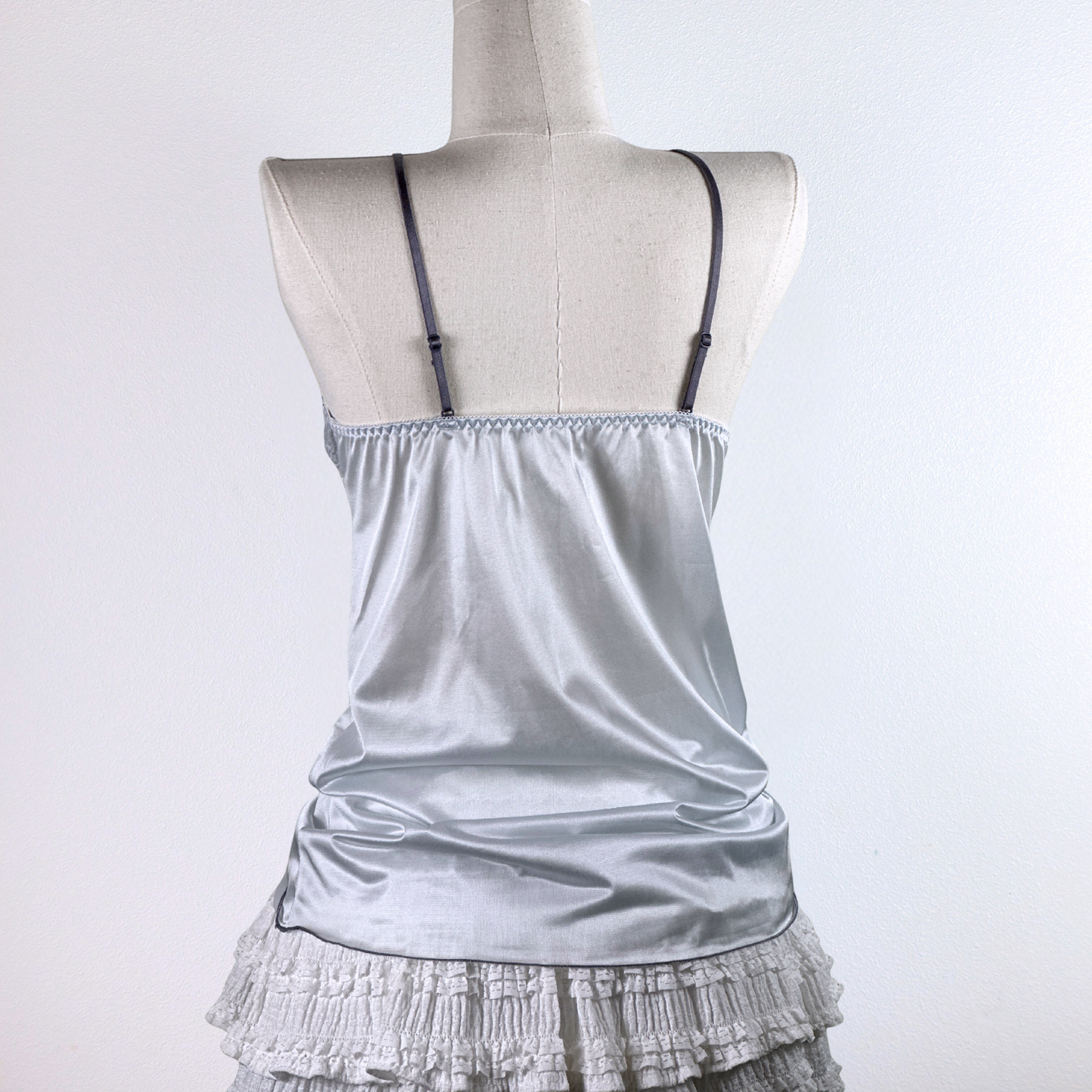 Lace Satin Camisole in Cloud Blue