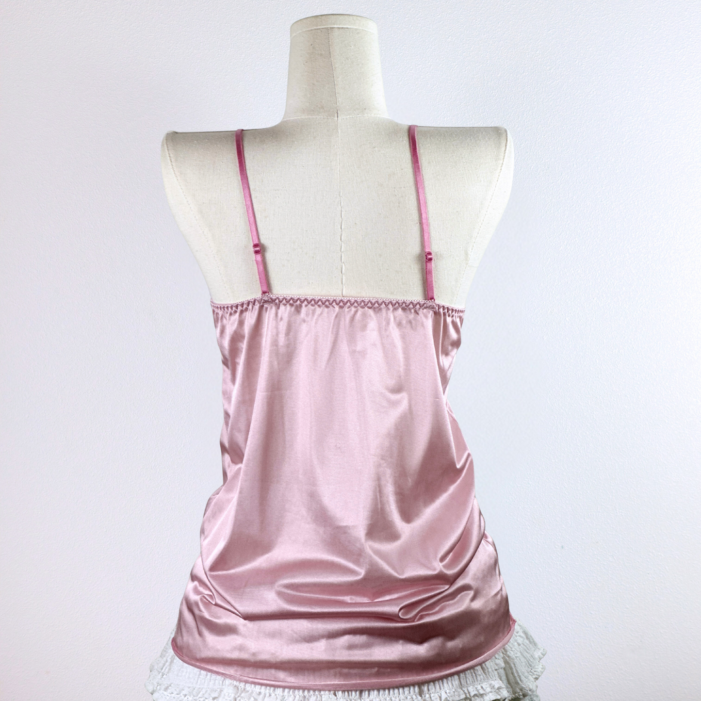 Lace Satin Camisole in Blush Pink